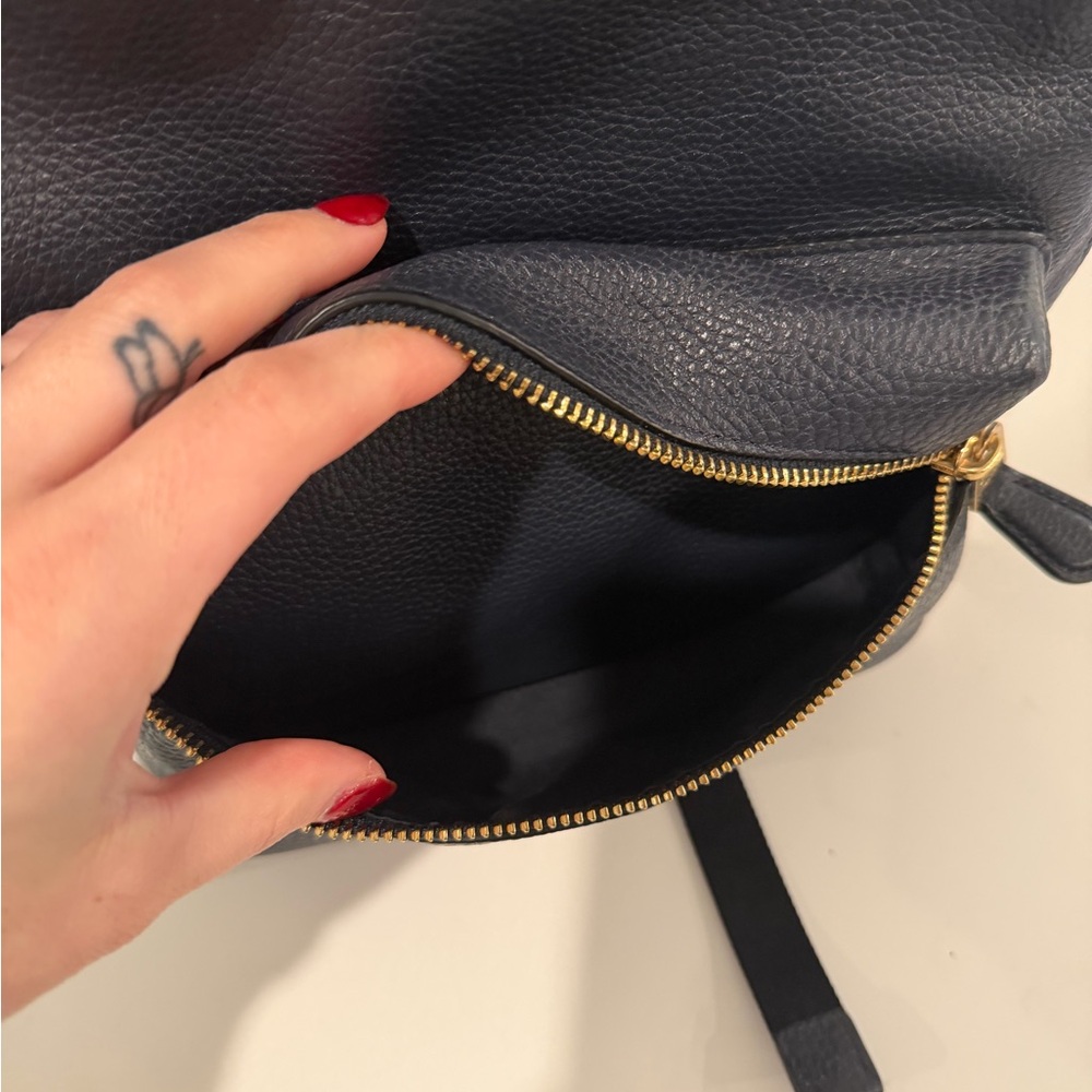 Coach Charlie Navy Leather Backpack - Picture 8 of 8